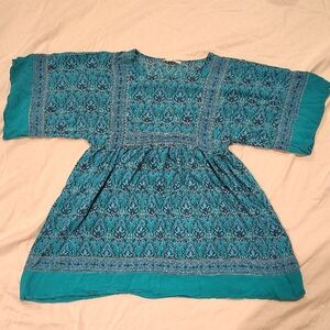 Teal Patterned Women's Tunic